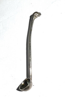 Salt spoon Miniature spoon silver the end decorated with the head of a sheep 19th century, very unusual