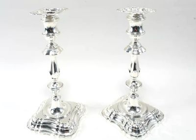 Paar Kerzenleuchter 925 Sterling Silber mit Punzen für England Sheffield 1916