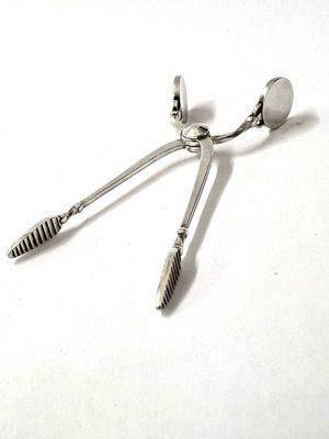 Georg Jensen Sterling Silver Sugar Tongs Denmark Art Deco