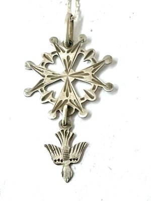 Pendant silver St. Esprit Huguenot Cross France