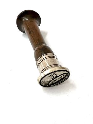Wax seal signet wood and silver ship&#39;s doctor Victor Weil Germany around 1840 Aesculapian staff