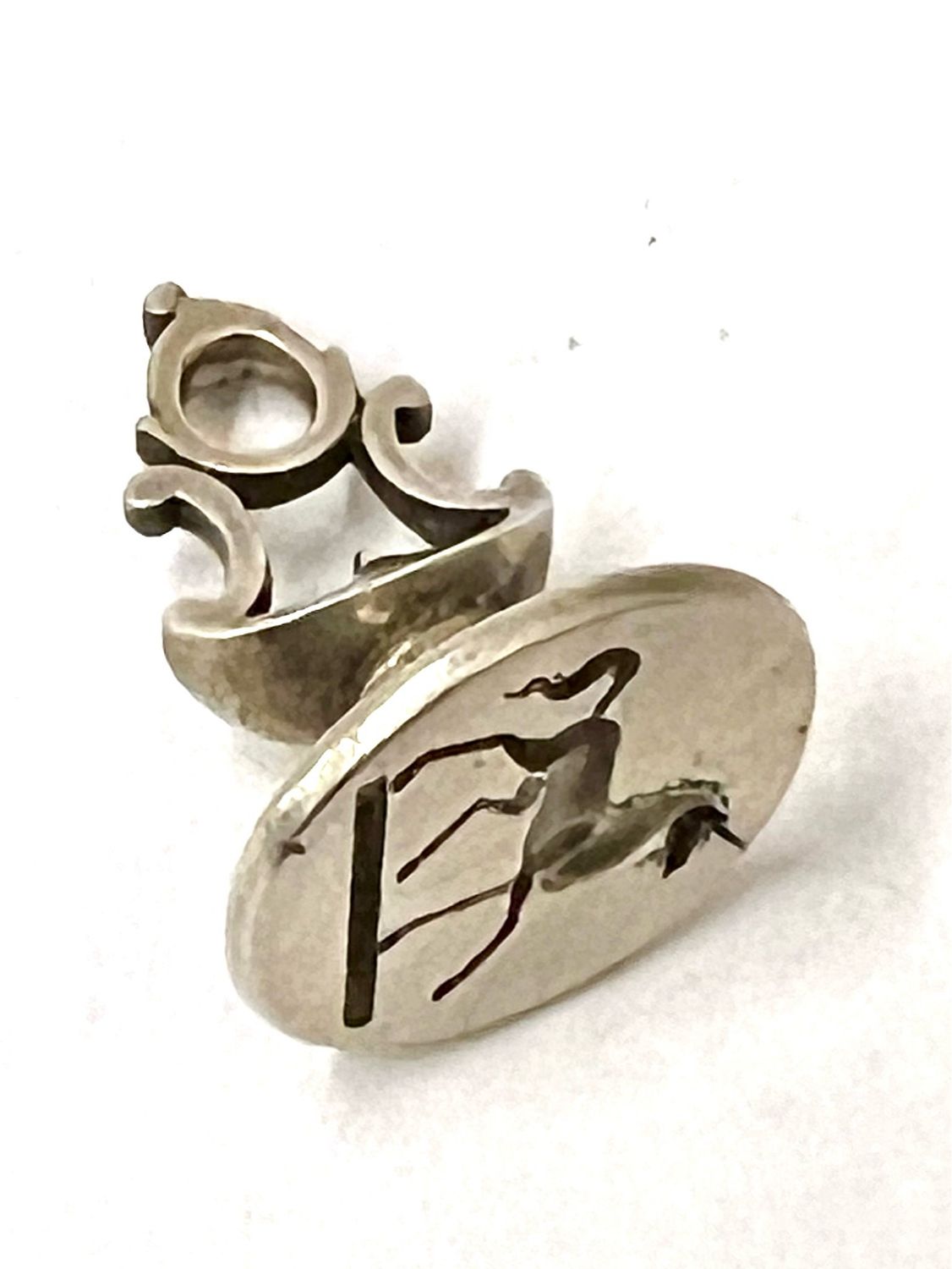 Seal wax seal silver England around 1750 Unicorn , family Goucell