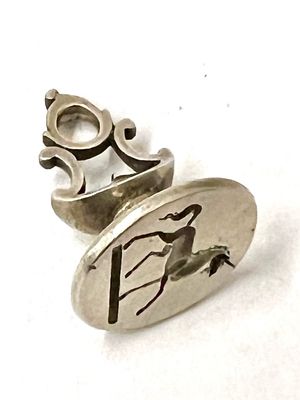 Seal wax seal silver England around 1750 Unicorn , family Goucell