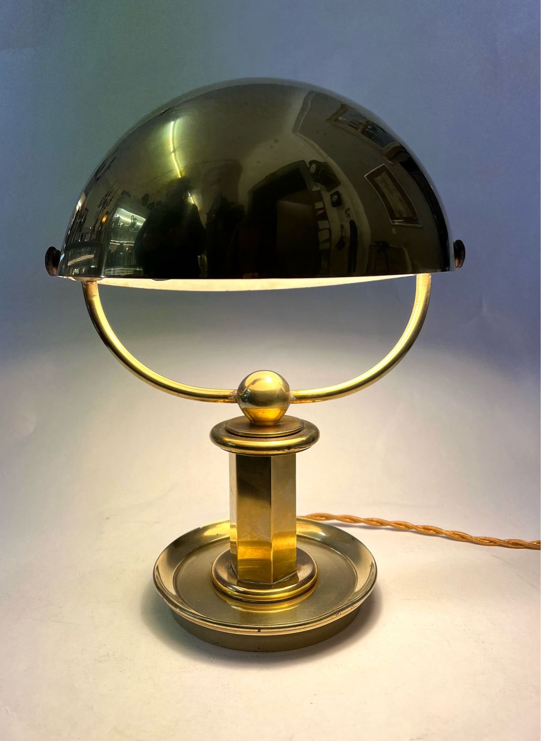 Messing Art Deco Tischlampe Frankreich um 1930 Designer 