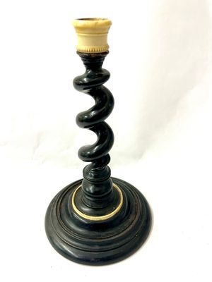 Antiker Kerzenleuchter Ebenholz Deutschland um 1600 
