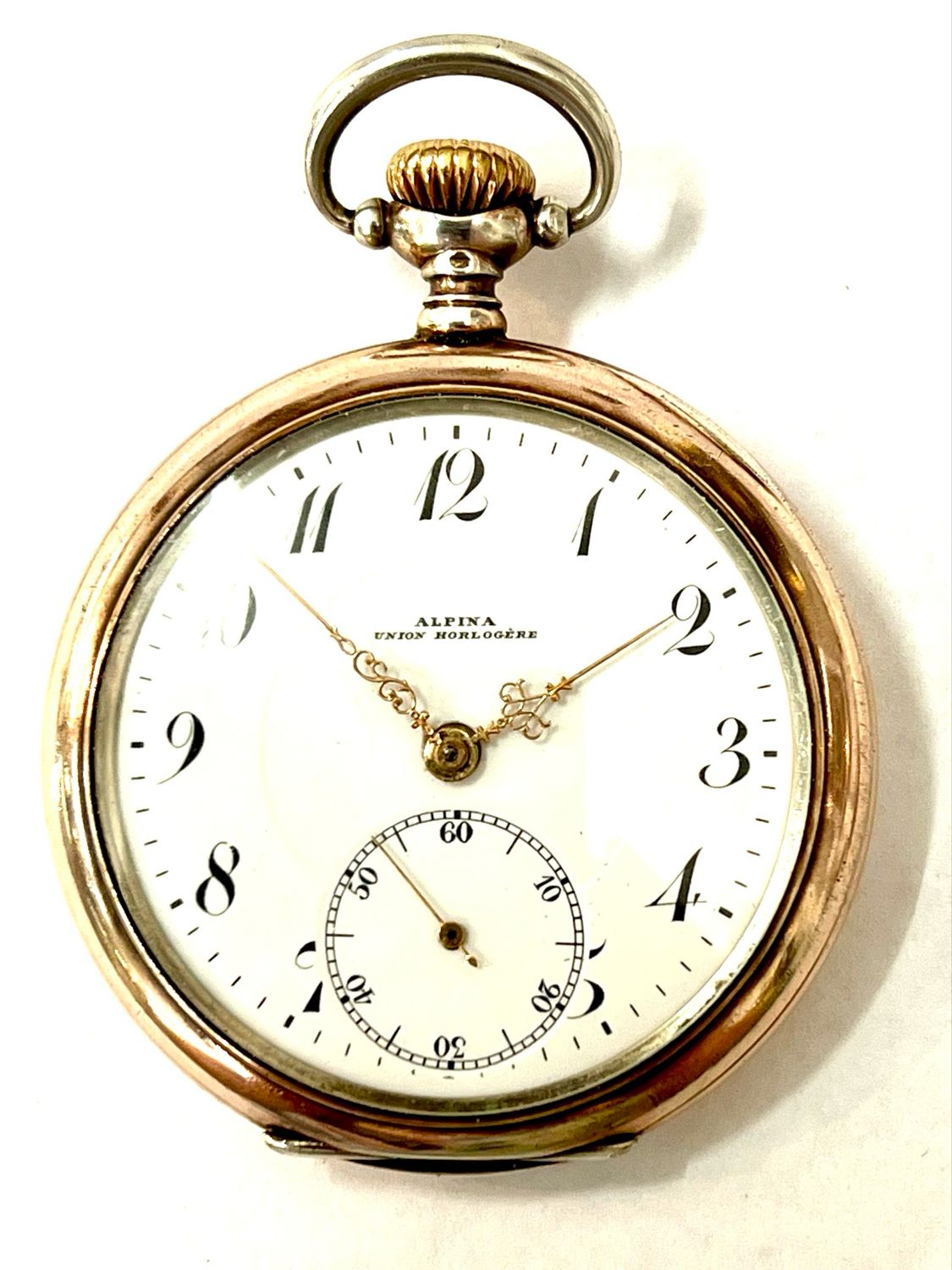 Alpina Union Horlogere Taschenuhr Goldene Taschenuhr Alpina