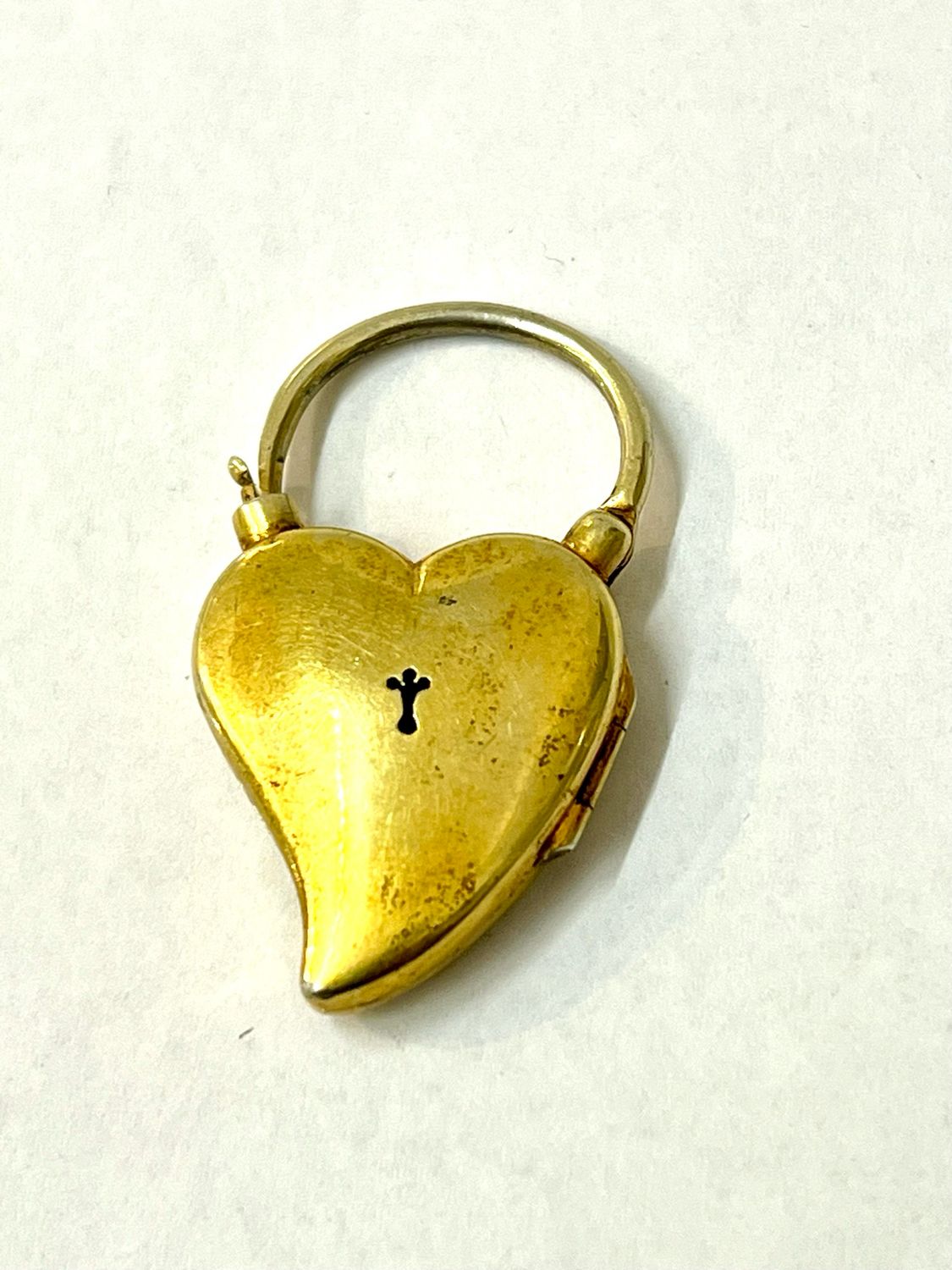 Herz Medaillon zum Öffnen als Vorhängeschloss Silber vergoldet , antik vor 1700 Renaissance, Selten !!!