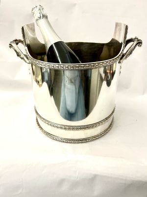 Sektkühler, Champagnerkühler, versilbert ungewöhnliche Form 