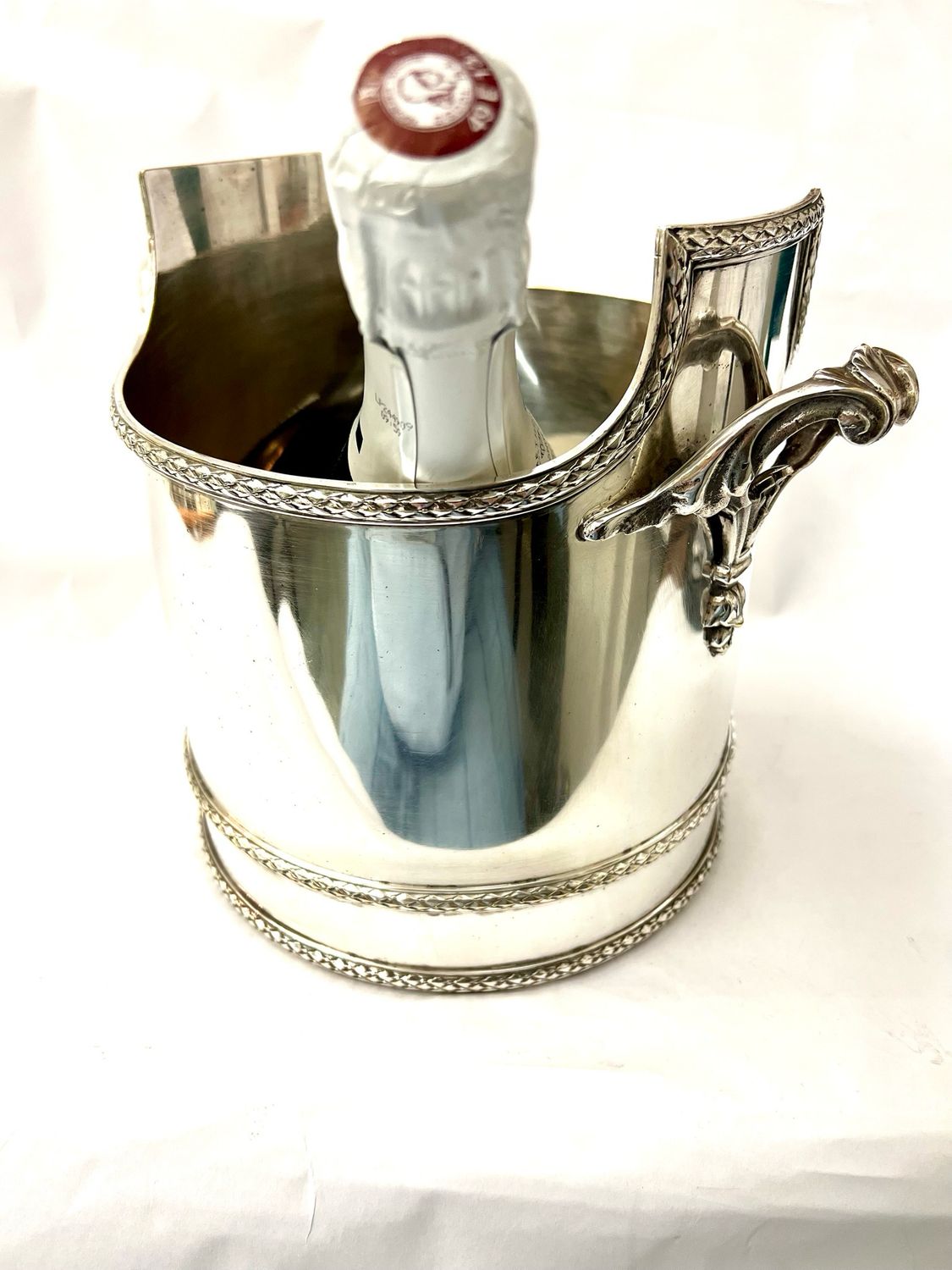 Sektkühler, Champagnerkühler, versilbert ungewöhnliche Form 