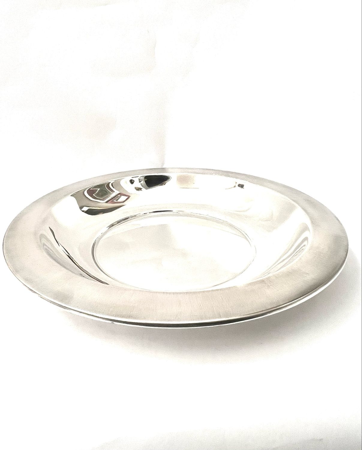 Grössere Schale , tiefer Teller 800 Silber italienisches Design , 1960 Jahre Italien passend zur kleineren Schale