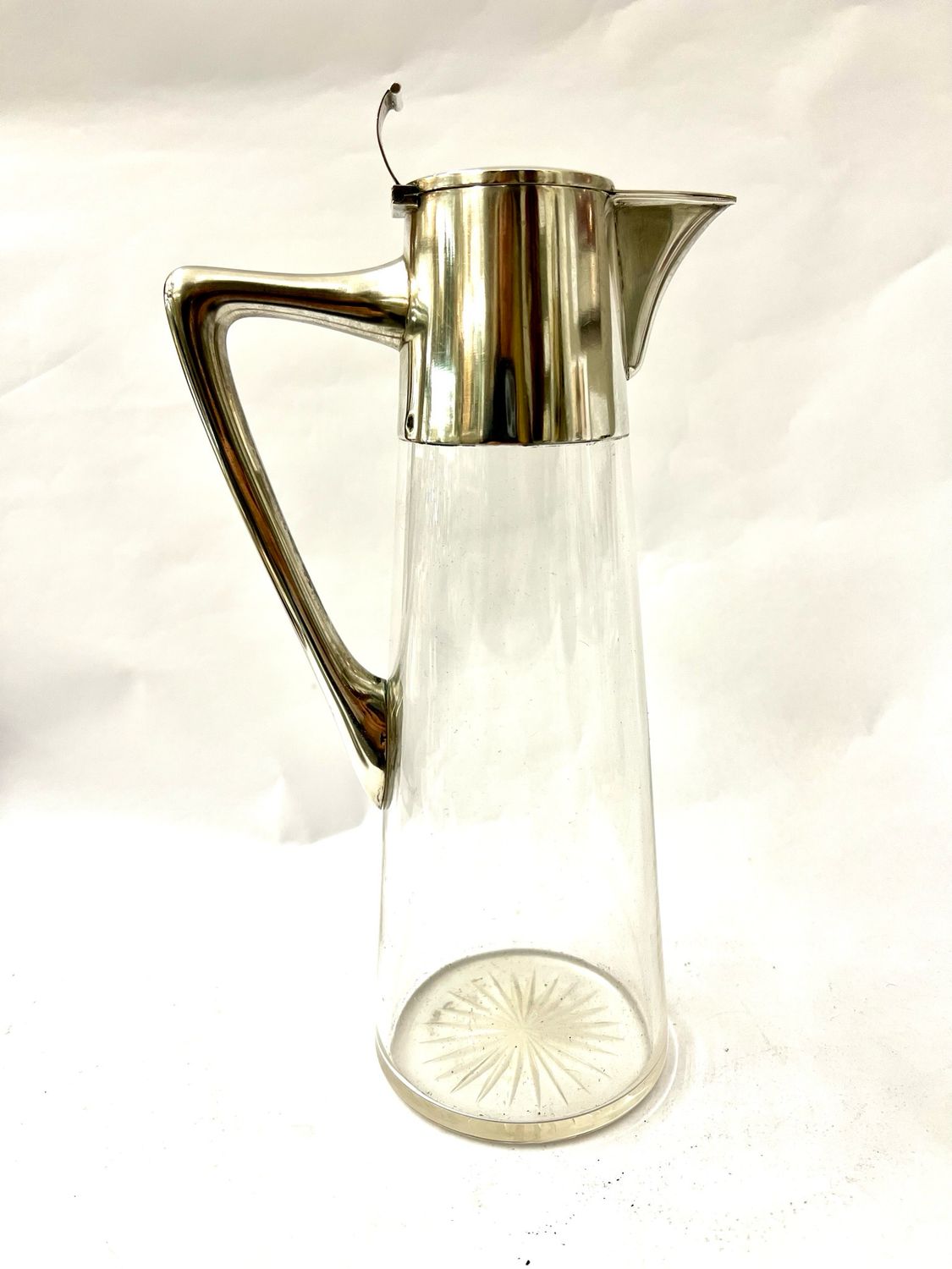 Karaffe Glas mit Silber Österreich um 1900 