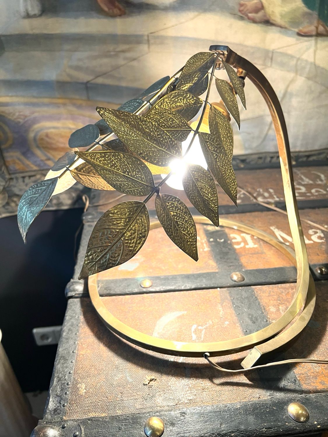 Tischlampe Messing Designer um 1970 Tommaso Barbi für Bottega Gatta 