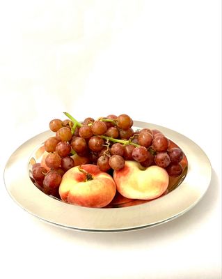 silver fruit bowl dish plate Italy signed by artist