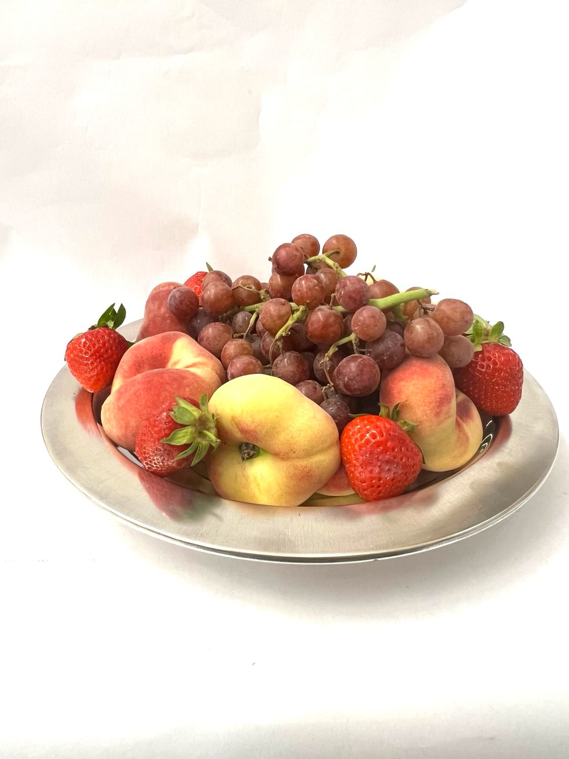, silver fruit bowl large plate Italy signed designer