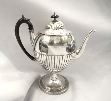Antike Old Sheffield Plate Ballon Form um 1790 Montgolfière, Walzsilber, antique georgian rolled silver teapot 18th century