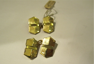 Paar vergoldete Manschettenknöpfe `FIX´ Frankreich  Art Deco um 1025, gilt pair of art deco cufflinks