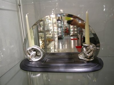 Spiegel Tischspiegel , Schminkspiegel, mit Leuchter, Art Deco datiert Janvier 1931,signiert Fernand Martin