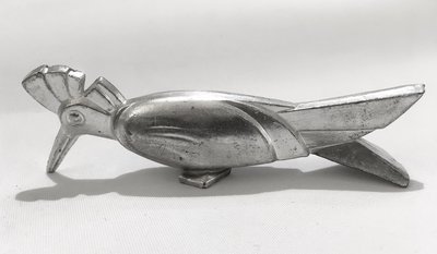 Vogel Messerablage, Messerbank Art Deco versilbert um 1925