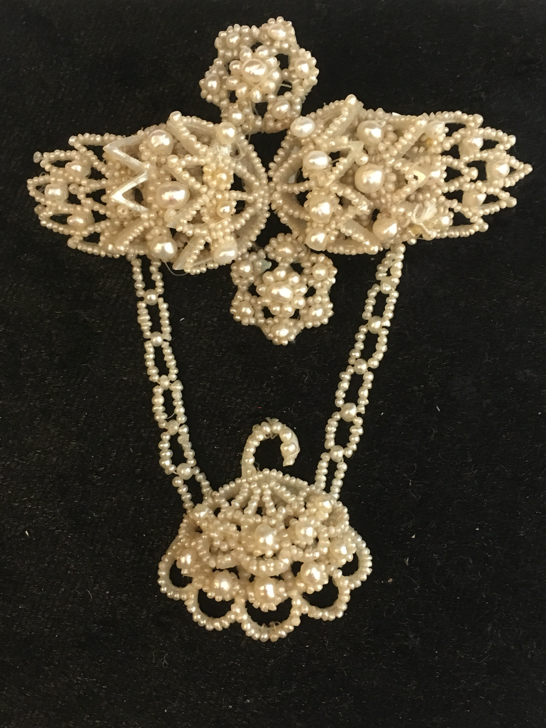 Saat Perlen Brosche Biedermeier antik um 1830 England , antique georgian seed pearl brooch