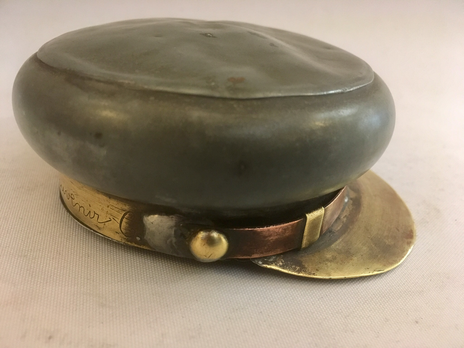  curious snuff box as hat military 1st ww , novelty