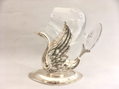 Silber Cognac Wärmer Schwan Künstler Signatur &quot;Pedro Donery&quot; Spanien, unusual spanish silver Brandy warmer shape of swan