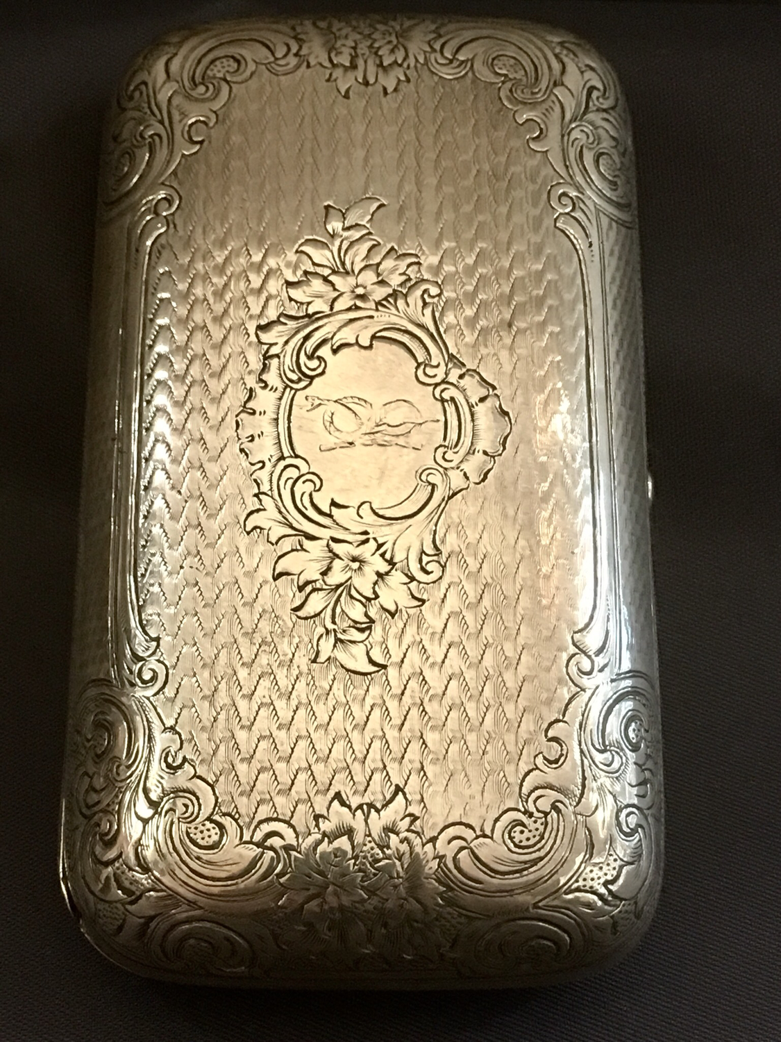 antique russian silver cigarette box case