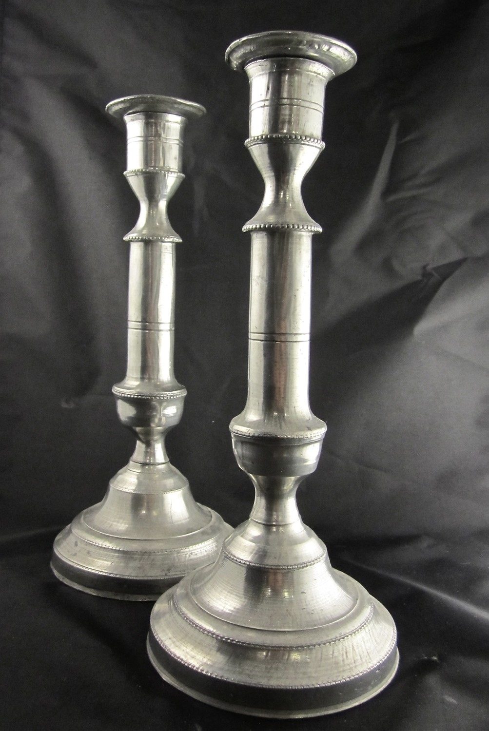 Leuchter Paar Zinn um 1780 Frankreich 18.Jahrhundert Barock, antique pair of French 18th century pewter candlesticks
