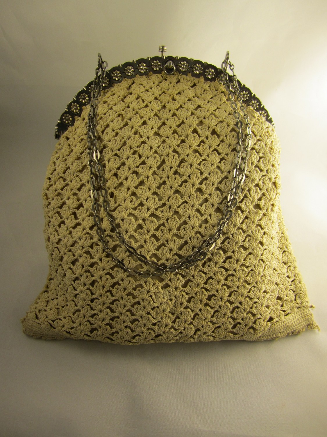 Tasche, Beutel Biedermeier um 1830 Damentasche Handtasche cut steel, georgian ladies crochet handbag with cut steel frame