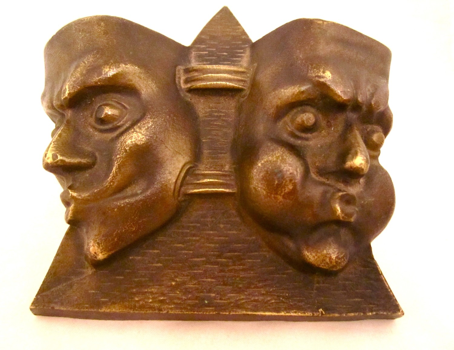 Kühlerfigur LKW Bronze um 1925 `André Bazin´, signed car mascot (lorry) bronze Art Deco blowing faces for more power