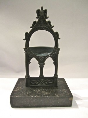 Uhrenhalter, Taschenuhren Ständer um 1820 Bronze Empire Biedermeier, antique georgian verge pocket watch holder dark bronze