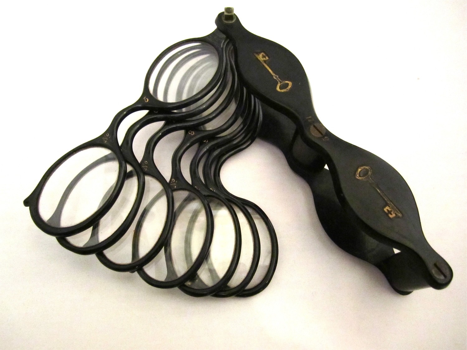 19. Jahrhundert Optiker Schlüssel, Probier Brille, antique optician key lorgnon