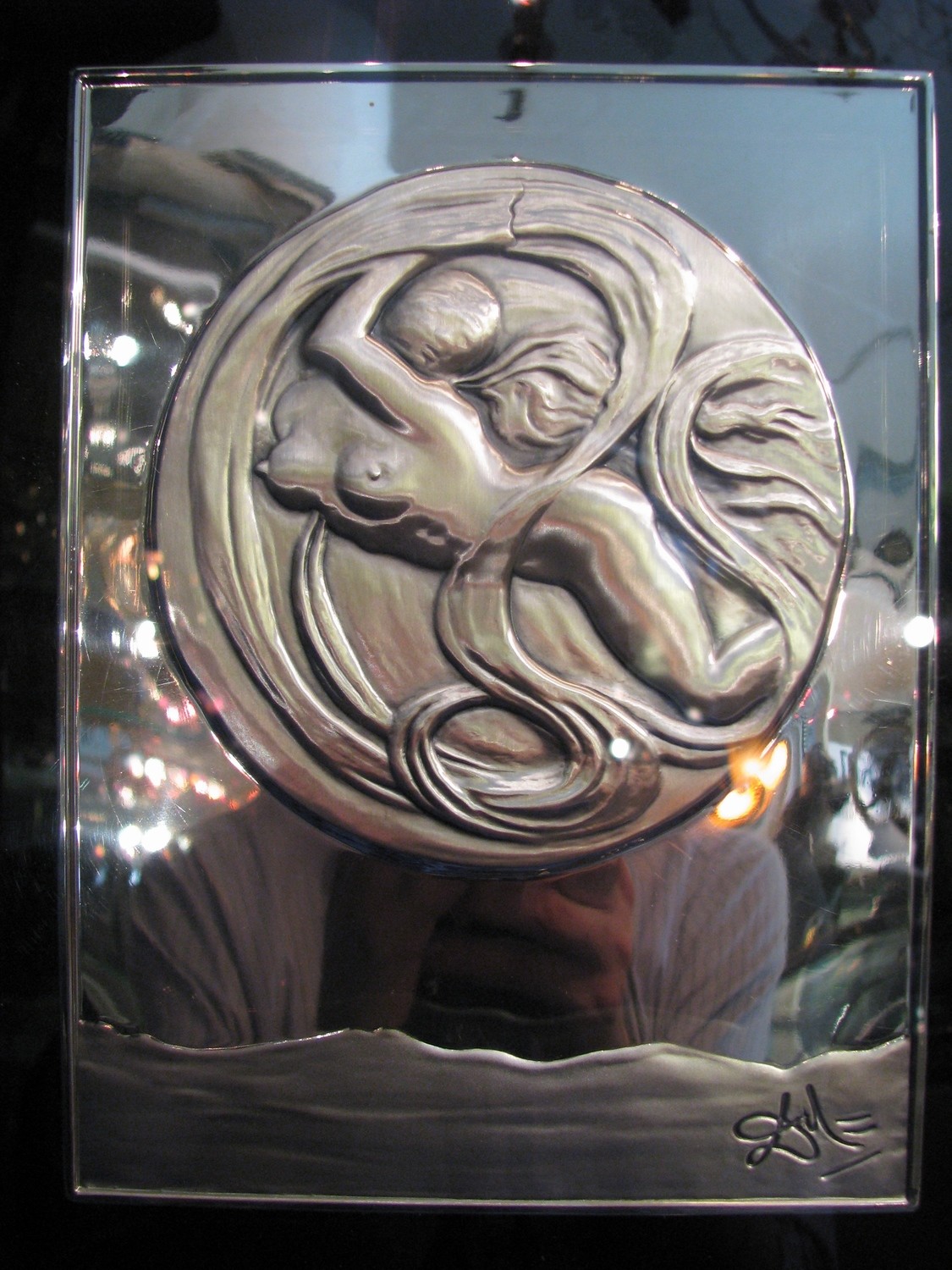 Original`Salvadore Dali´ Silber Relief Tondo um 1960/70 , original artist work in silver, framed, signed plaque, numbered,