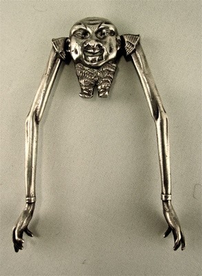 Zuckerzange Kuriosität Silber USA um 1890, pair of unusual sugar tongs american silver curiosity china man