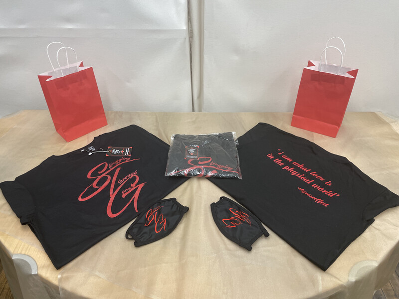 STG Cursive (black with red lettering)