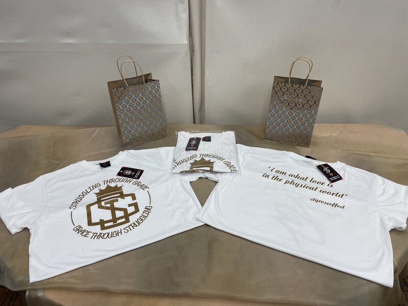 STG Logo (White with gold lettering