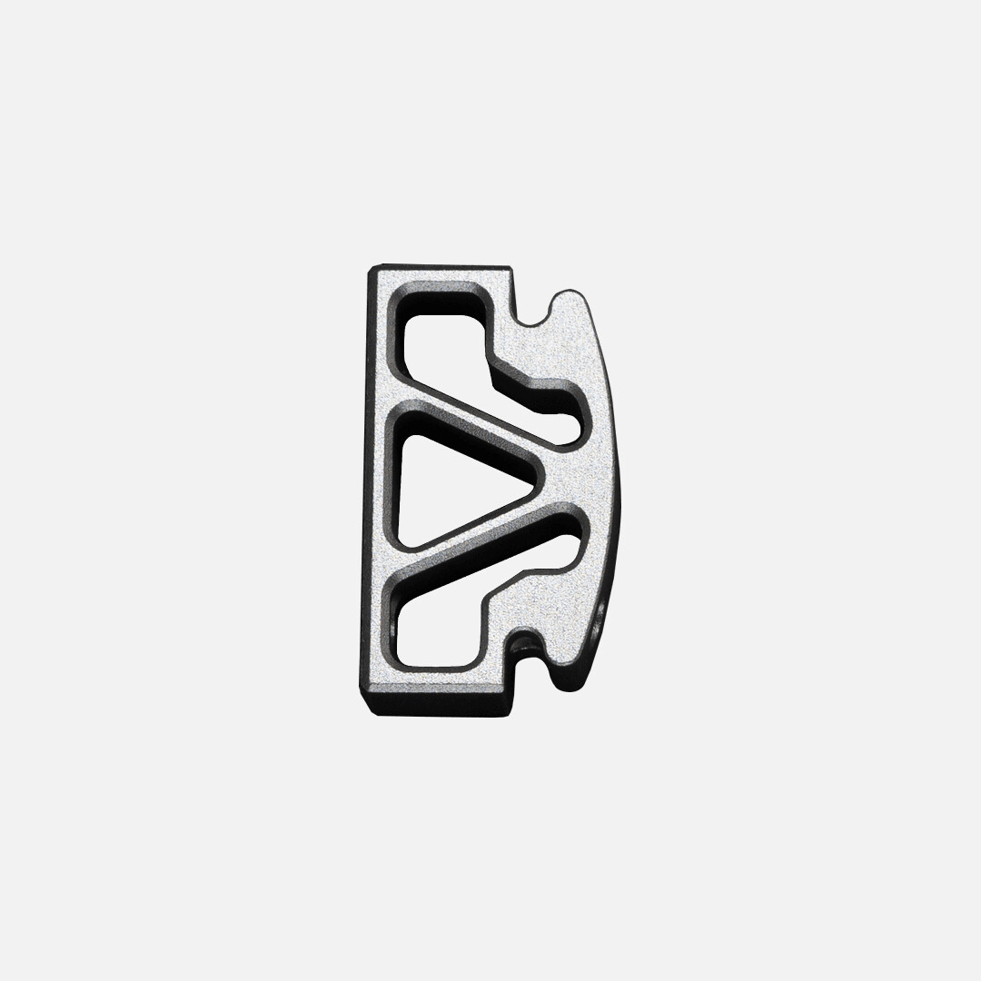 ​Modular Trigger shoe - Flat - Long multiple colors, Color: Anodized Silver