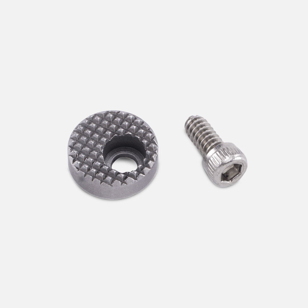 Stainless steel oversized checkered magazine catch button 1911/SAS II