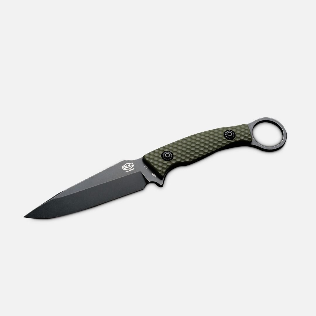 TAC Blade - Black Stonewash - Green Grips