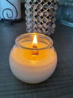 8oz. Soy Wax Candle in Round Glass Jar with Lid (Cotton Wick)