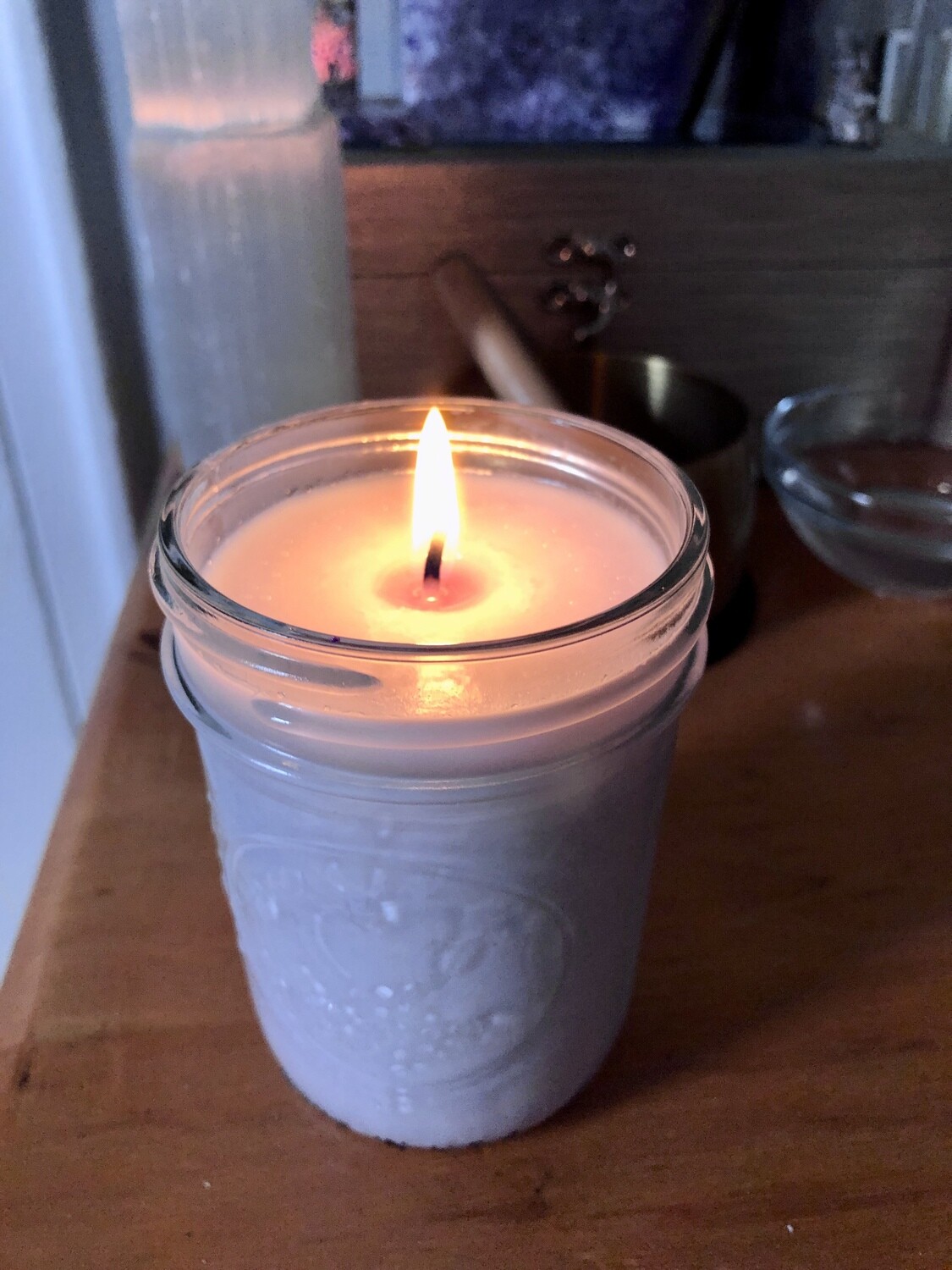 10oz. Soy Wax Candle in Round Mason Jar (Cotton Wicks)