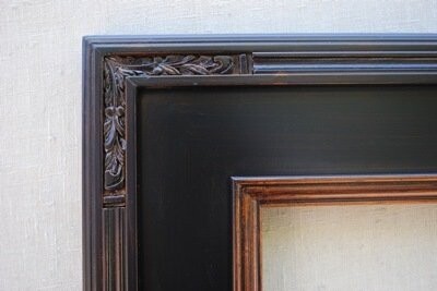 S-1022-4-BG (width 4") Arrow Carve Black Gold Frame Plein Air