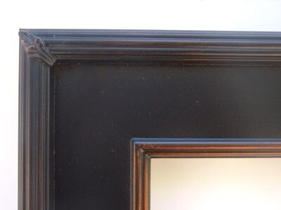 S-627-BG (width 3 3/4") Black Gold Angled Panel Ribbed Frame Plein Air