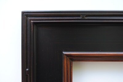 S-2010-BG (width 4") Black Gold Groove Carve Frame Plein Air