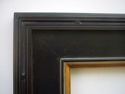 S-1030-84G-NL (width 4") Black Gold Groove Carve Frame Plein Air