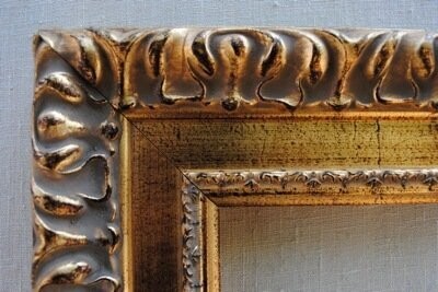 C-3826-G (width 2 3/4") Speckled Gold Ornate Frame Southwest Carve