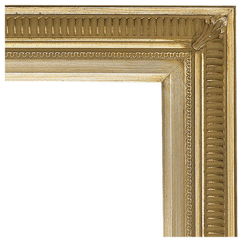 S-572M-S (width 2 5/8") Ornate Ribbed Silver Frame