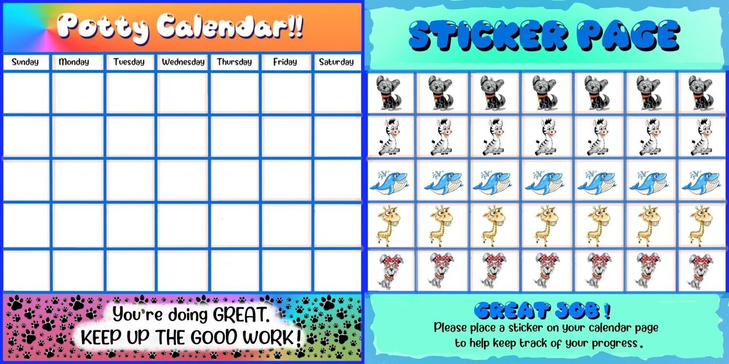 Pep Pep Loo Loo Calendar and Progress Sticker Brochure
