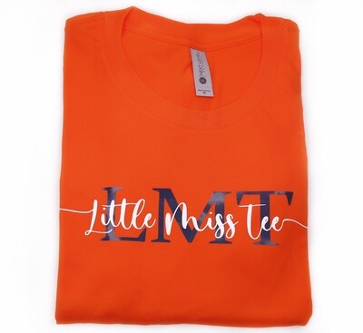 Little Miss Tee Big Logo Short Sleeve T-shirt (Orange)