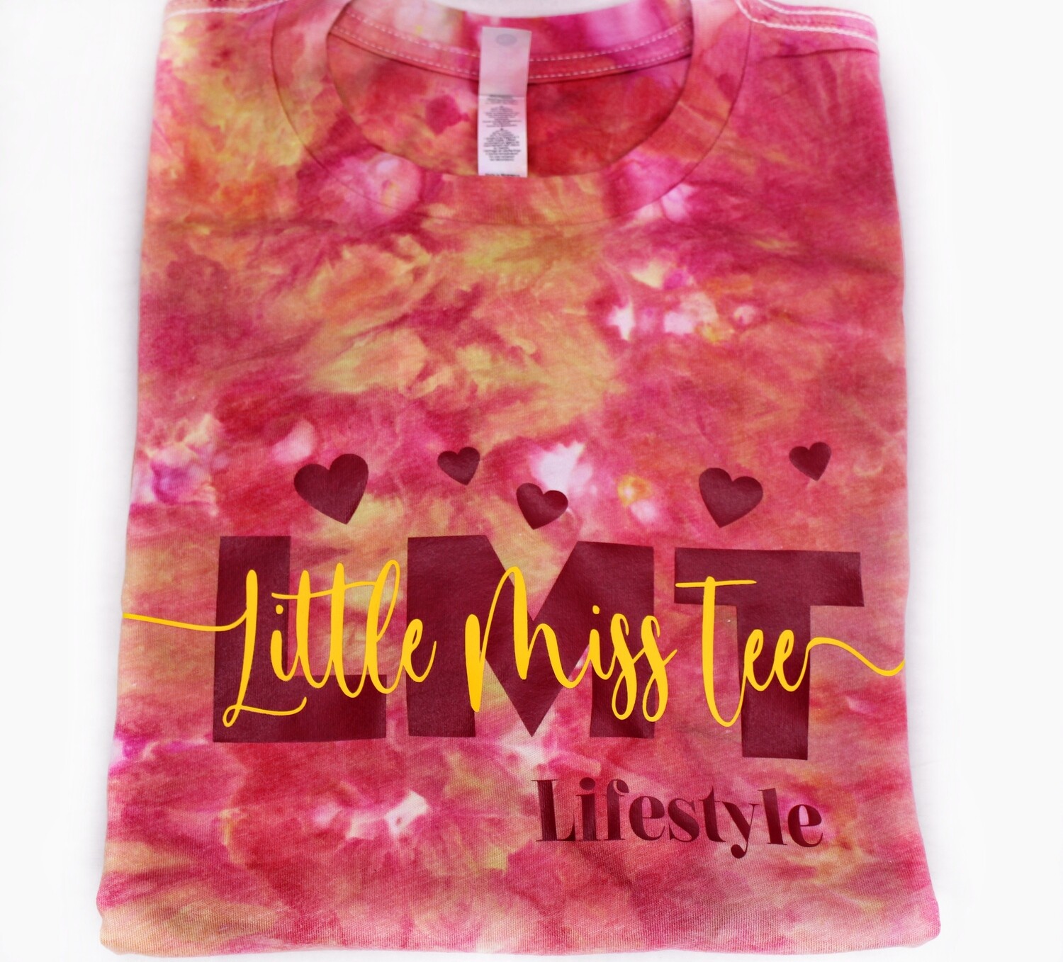 Little Miss Tee Short Sleeve T-shirt, Kids Line (Multi-color with Hearts)