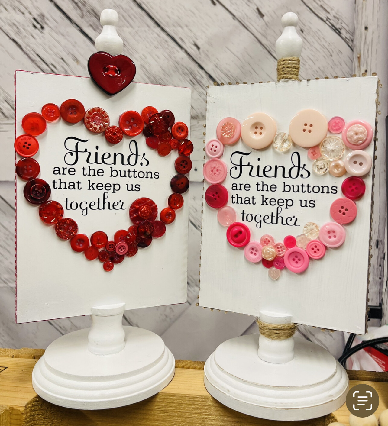 Friends - Button Art Plaque